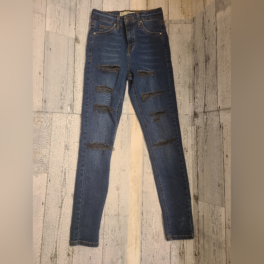 Women's Top Shop Motto Jamie Distressed Jeans, Size 26/32